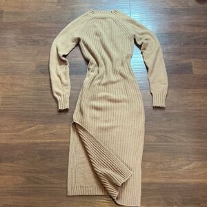 Hollister Cozy Tan Long Sleeve Dress